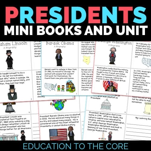 President's Day Mini Books and Unit