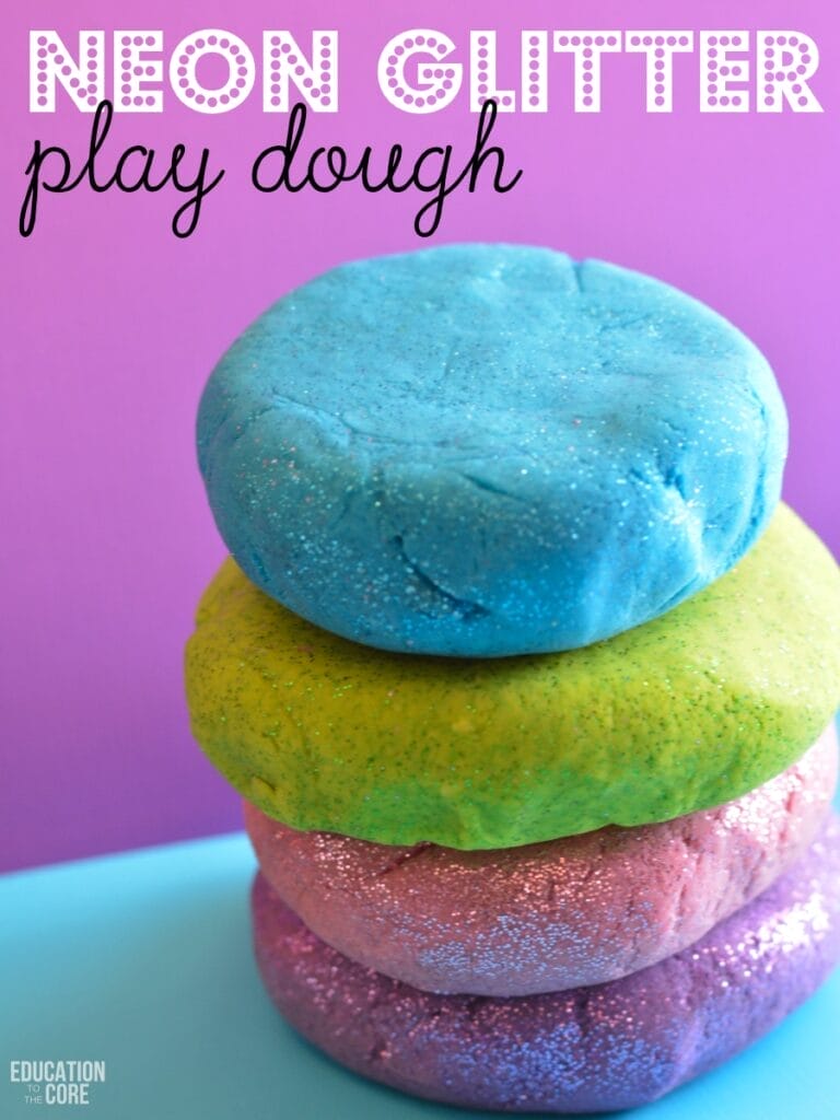 Neon Glitter Play Dough