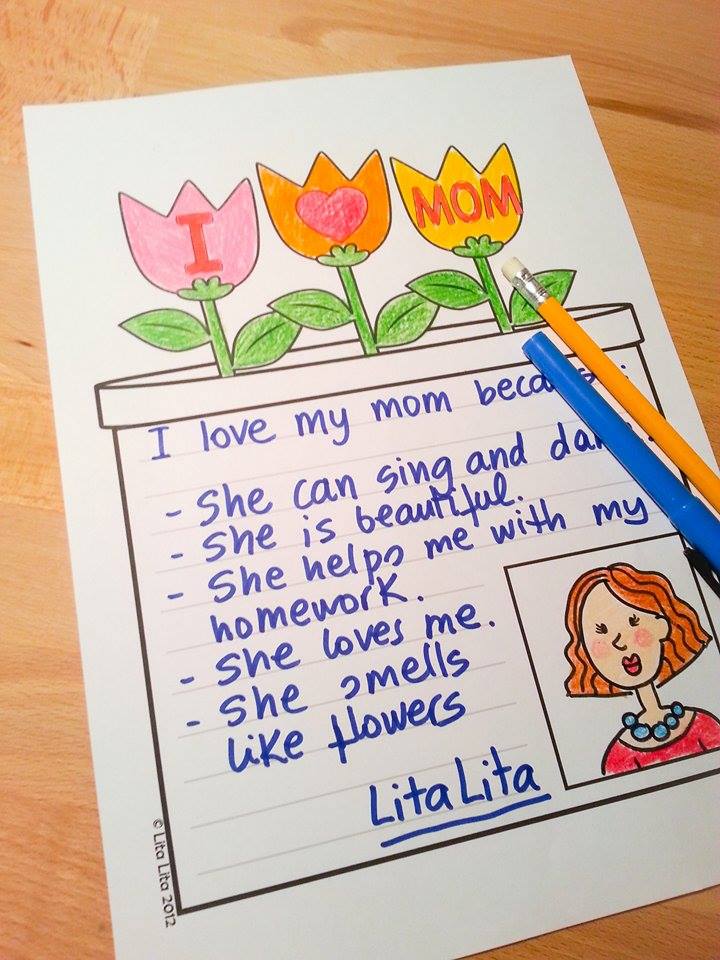 I Love My Mom Printable from Lita Lita Learning in Spain
