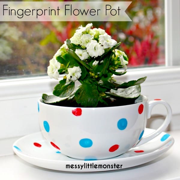 Fingerprint Flowerpot from Messy Little Monster