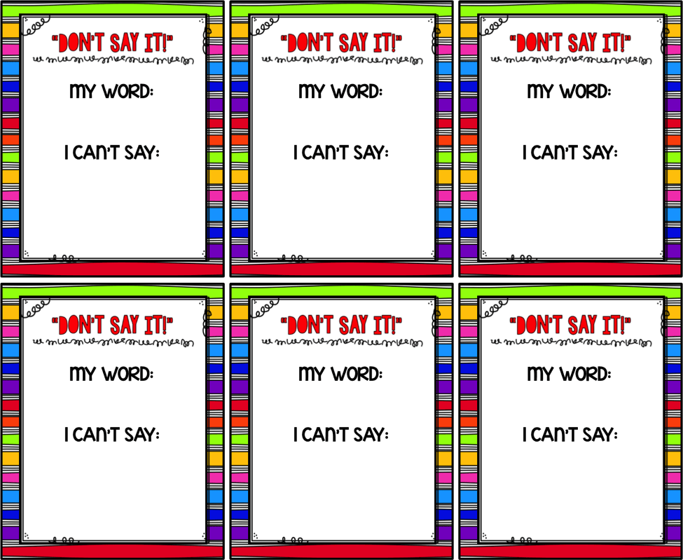 Don't Say It Template