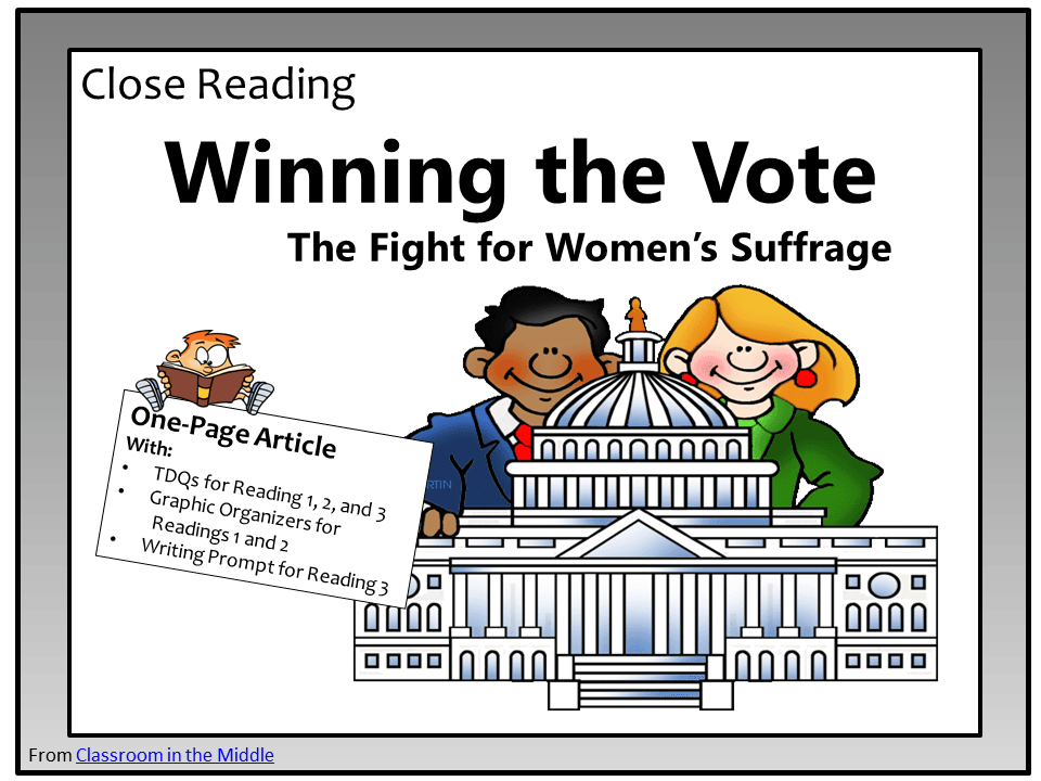 Close Reading - Women's Suffrage Freebie from Classroom in the Middle
