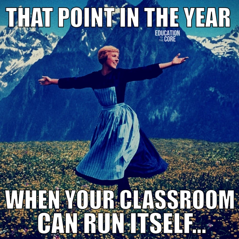 That point in the year when your classroom can run itself...