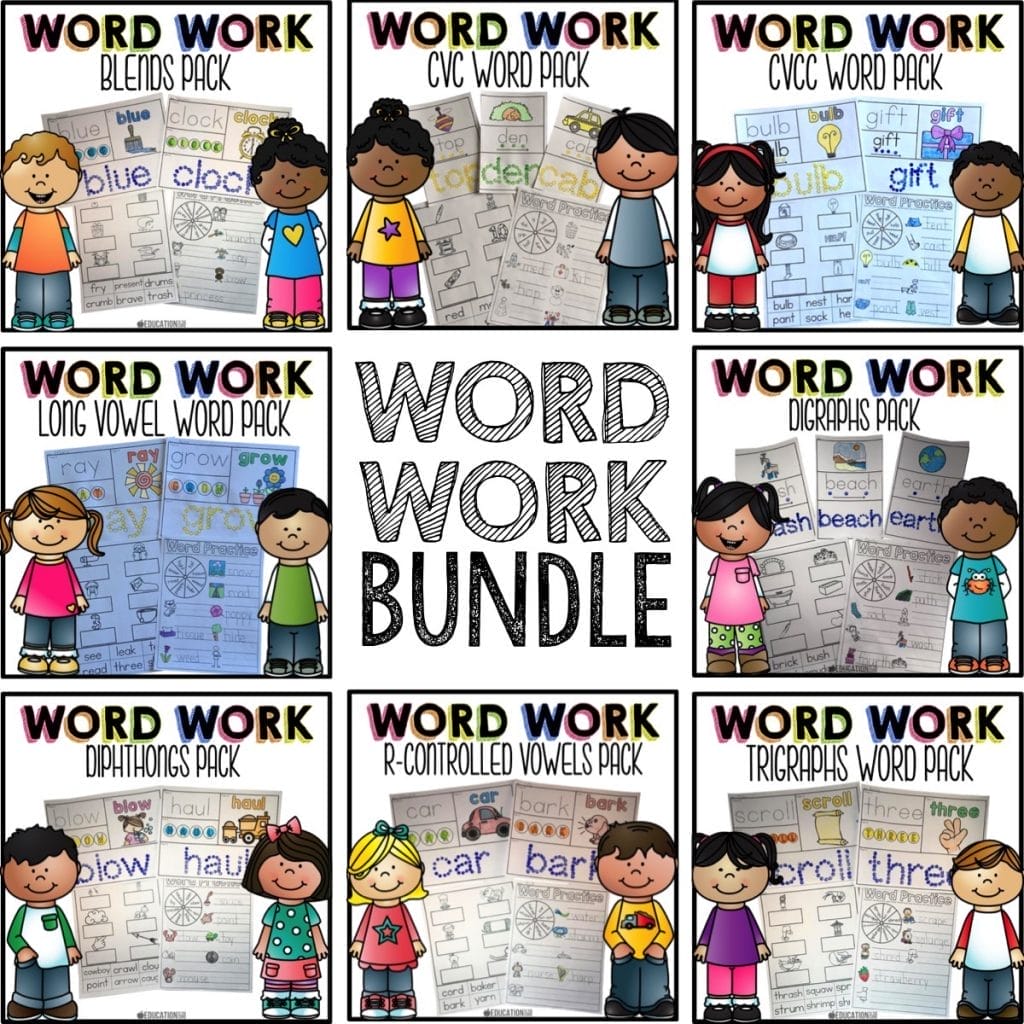 Word Work Bundle Phonics Activity