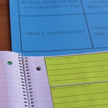Conjunctions Interactive Grammar Notebook | Education to the Core