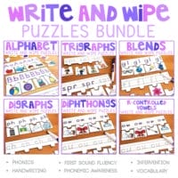 Phonics Write and Wipe Puzzles