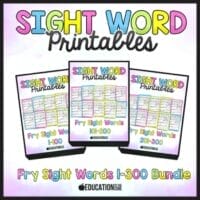 Sight Word Worksheets 1-300 Bundle