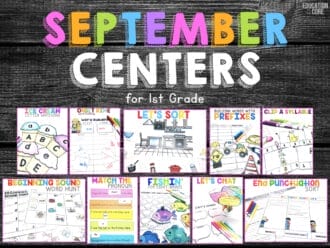 September Centers for First Grade