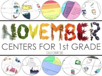 November Centers for First Grade