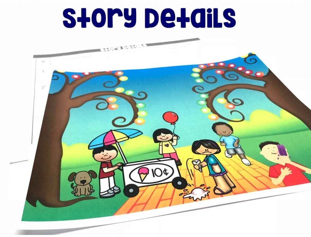 Use illustrations and details in a story to describe its characters, setting, or events.
