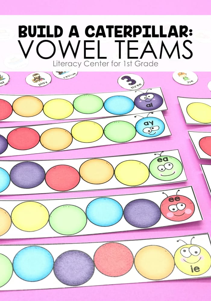 Students will match words to their vowel teams using the caterpillar mats.