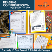 Practically 1st, 1st, 2nd, and 3rd Grade Reading Comprehension Passages