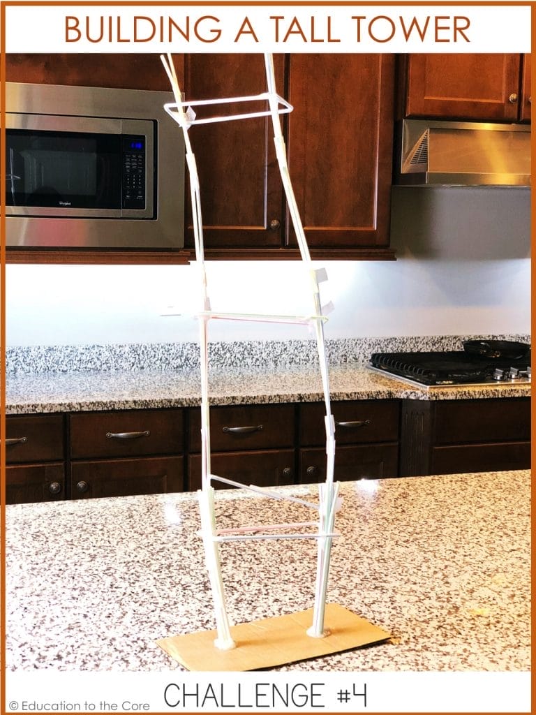 How tall can you build a tower using only straws and tape? Make sure you measure it to find out!