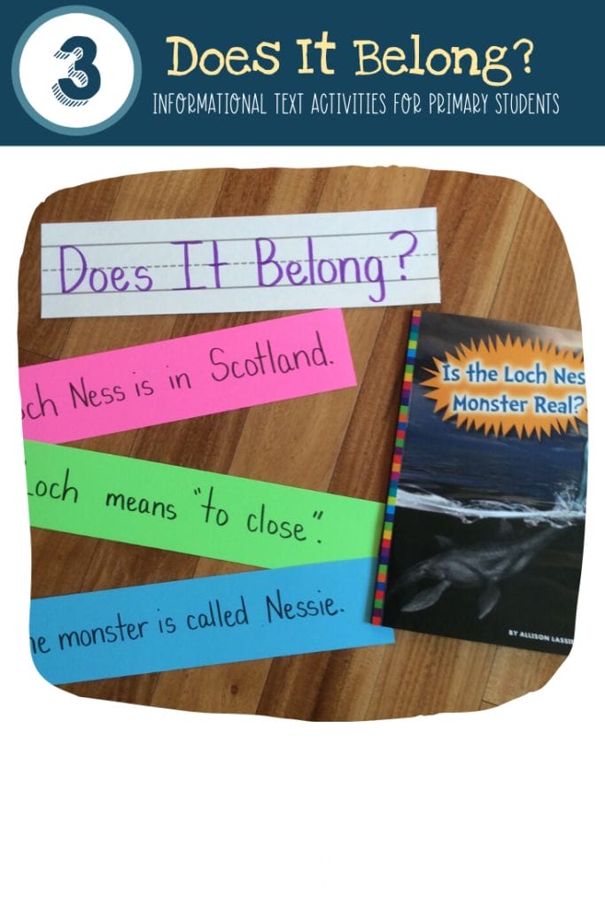 "Does It Belong?" Text Activity