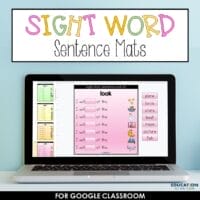 Digital Sight Word Sentence Mats Google Classroom™/Slides™