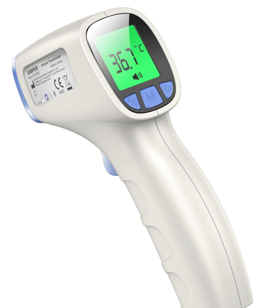 scanning thermometer to check temperatures when trying to stay healthy