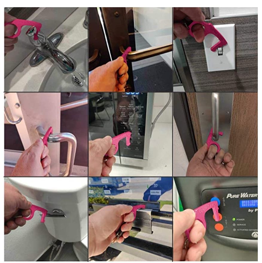 the COVID claw opens many things, so your hands remain germ free and keeps you healthy