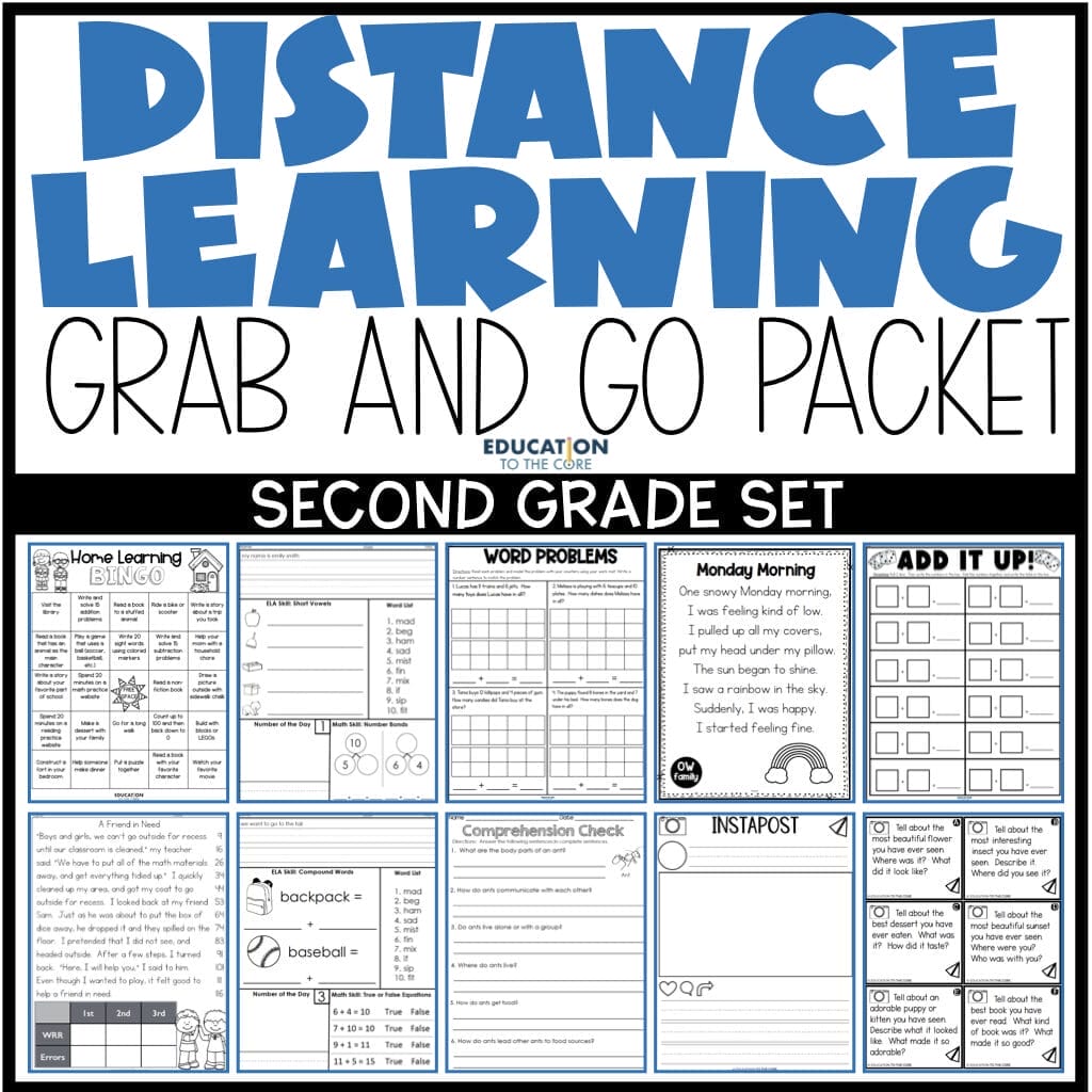 second grade grab and go packet resources