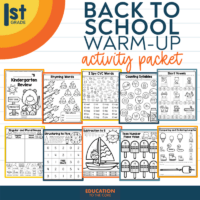 Fall NO PREP Warm-Up for 1st Grade | Back to School Activities
