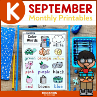 September No Prep Packet for Kindergarten | Monthly Printable Worksheets