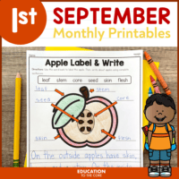 September No Prep Packet for First Grade | Monthly Printable Worksheets