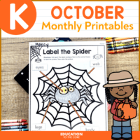 October No Prep Packet for Kindergarten | Monthly Themed Activities