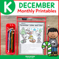 December No Prep Packet for Kindergarten | Monthly Activities | December Morning Work