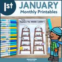 January No Prep Packet for 1st Grade | Monthly Activities | January Morning Work