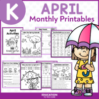April No Prep Packet Kindergarten | April Activities | April Morning Work
