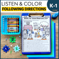 Listen and Color: Following Directions Bundle | Listening Comprehension