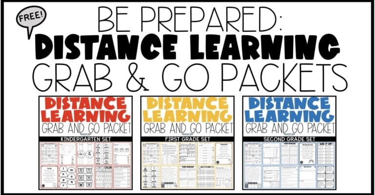 Be Prepared: FREE Distance Learning Grab and Go Packets